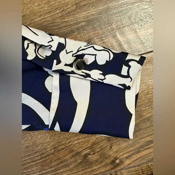 Zara Print Collard Wrap Dress Medium - Picture 6 of 8